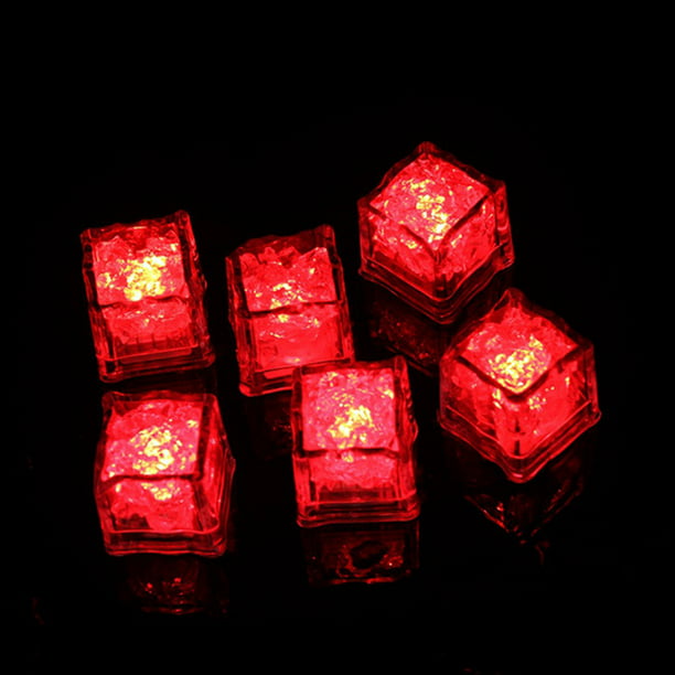 OUYAWEI LED Ice Cubes Shape Glowing in Water Light Party Ball Luminous Flash Light Wedding Festival Bar Wine Glass Decoration 12PCS Green 